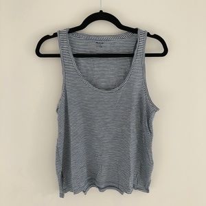 Madewell Blue and White Striped Tank Top